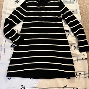 Zara Black and White Striped Mini Dress